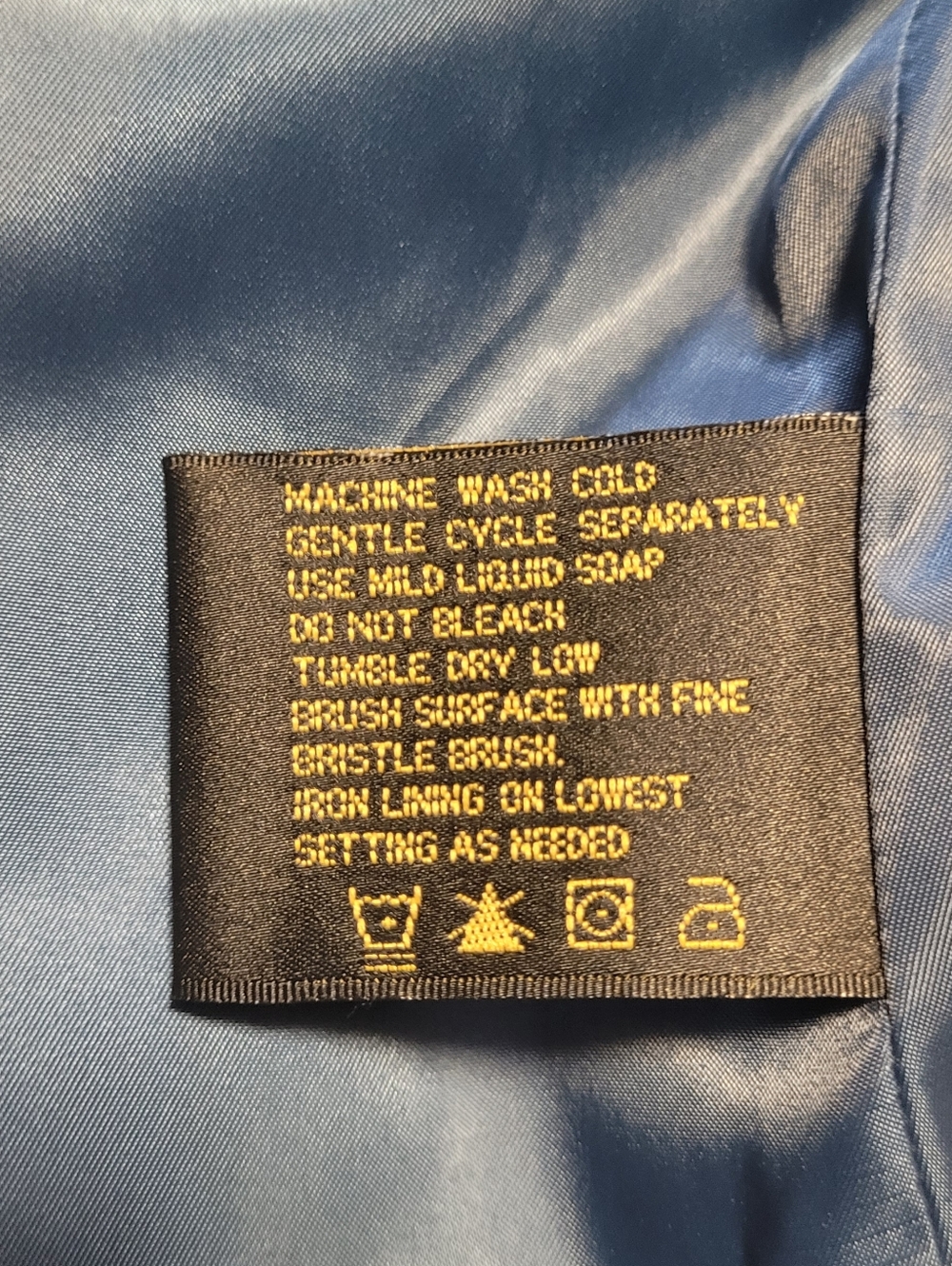 Blue Suede Button-Front Jacket - Picture 5 of 6